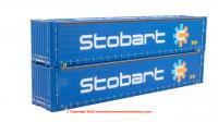 4F-028-217 Dapol 45ft Curtain Side Containter Stobart Twin Pack